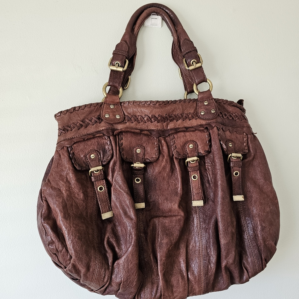 Cynthia Rowley Brown Buckle Hobo Shoulder Bag